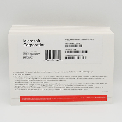 32 64 Bit Microsoft Office Key Card Windows 10 Professional OEM Key