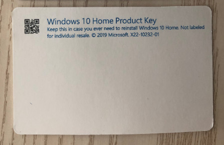 PC 64 Bit English Windows 10 Home Key Card Activation