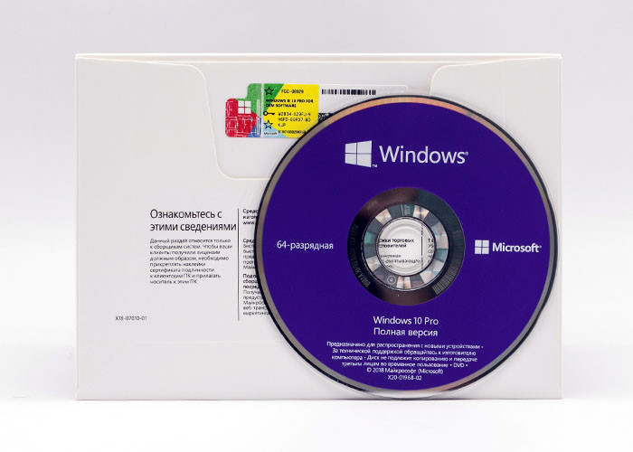 Russian Language Microsoft Windows 10 Pro Oem DVD Package
