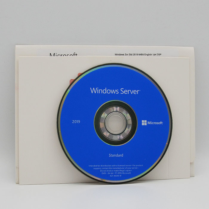 DVD Pack OEM License Microsoft Windows Server 2019 Standard