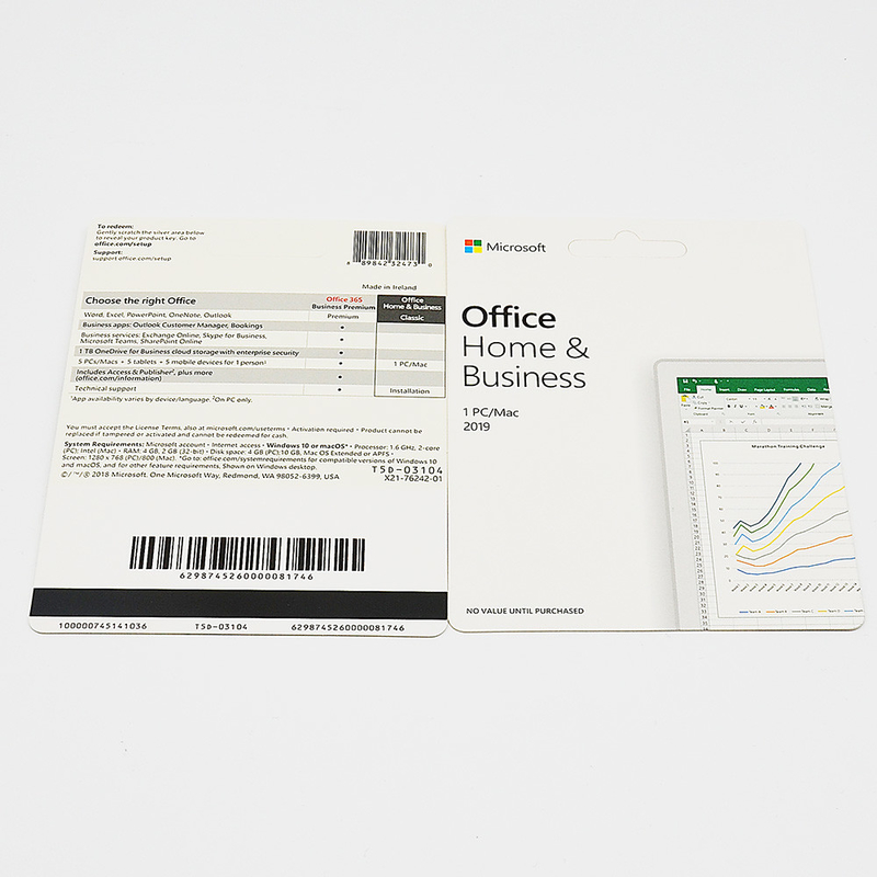 PC MAC Office 2019 Home And Business Card